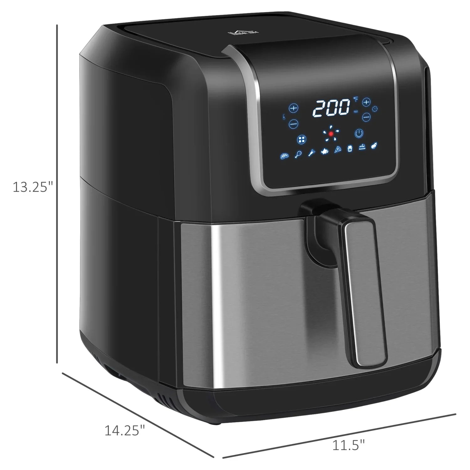 GVJMTKP Air Fryer 1700W 6.9 Quart Air Fryers Oven with Digital Display ° Air Circulation Adjustable Temperature Timer and Nonstick Basket for Oil Less or Low Fat Cooking Black