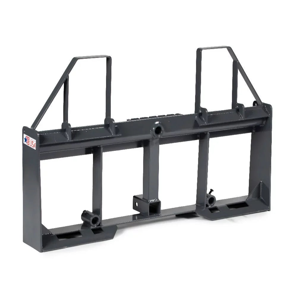 Titan Attachments UA USA Made Grey Step-Through Pallet Fork Frame Attachment, Rated 4,000 LB, Quick Tach Mounting
