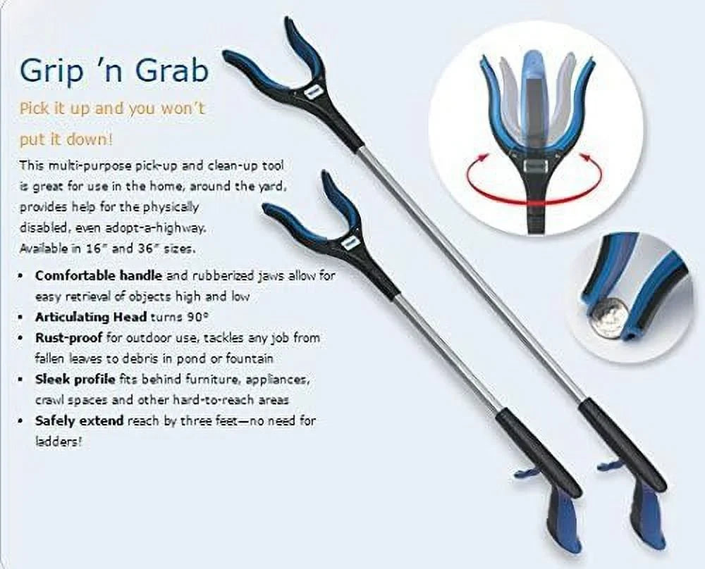 Ettore 49036 32" Grip 'N Grab Mobility Reacher Grabber - Quantity 12