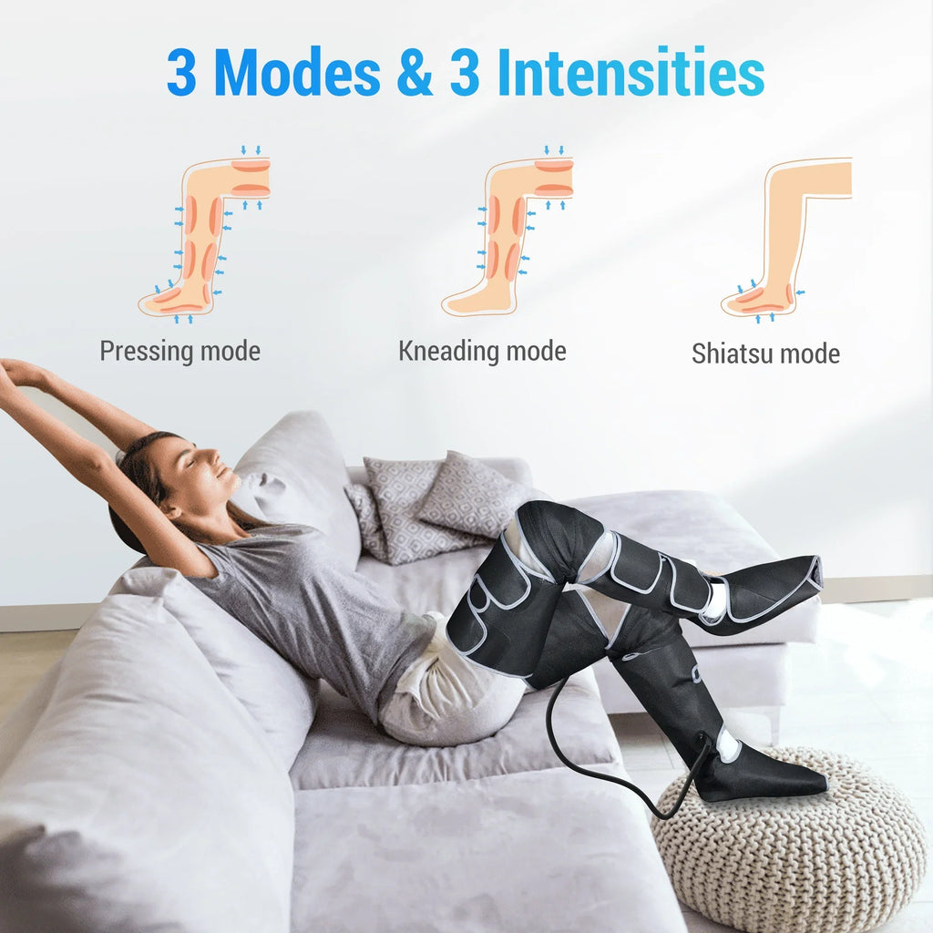 Comfier Leg Massager for Circulation, Air Compression Calf Knee Foot Massager with Heat, Leg Wraps Massage Boots for Pain Relief, Mothers Day Gifts