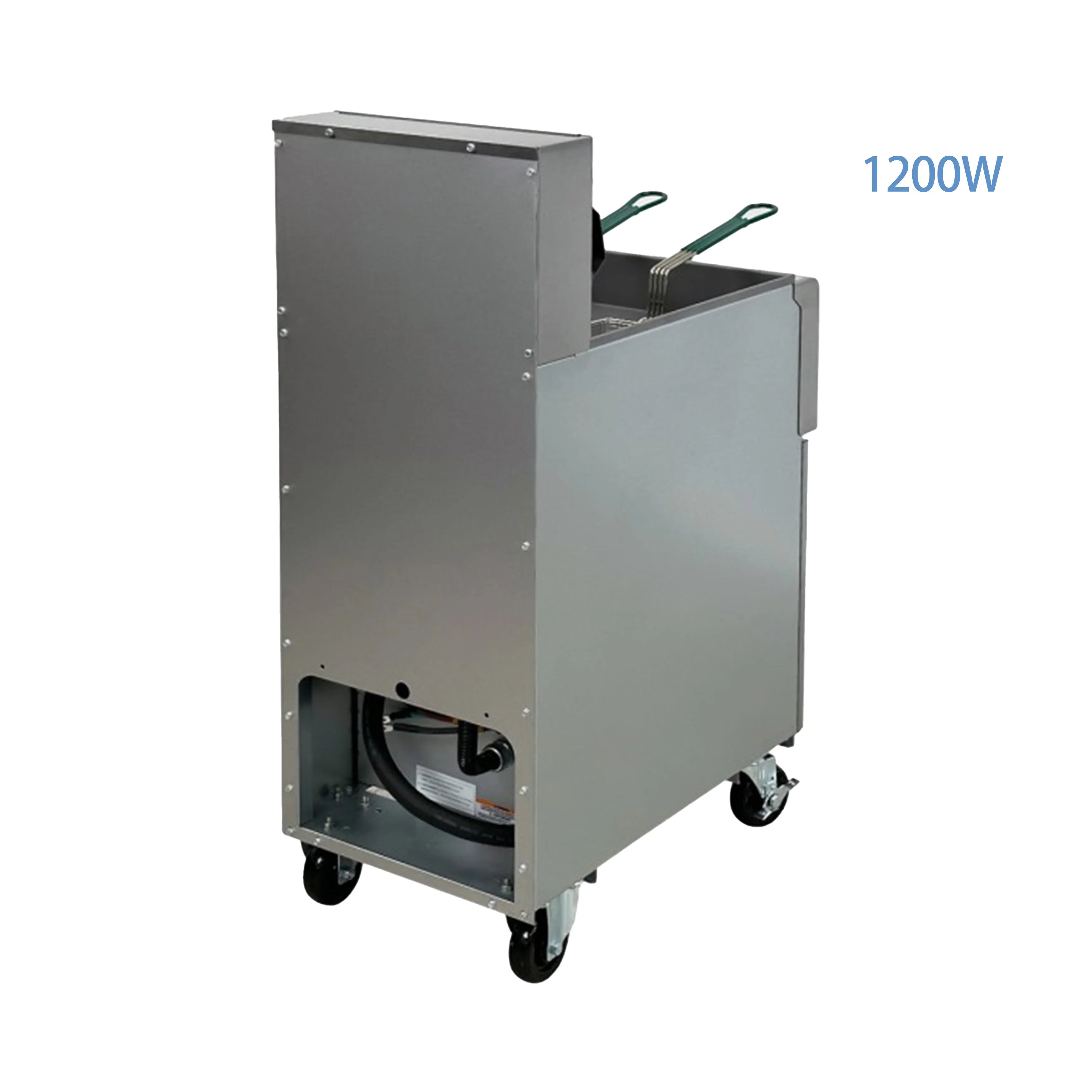 40lbs Electric Deep Fryer 220V, Commercial Fryer with Two Basket 1200W