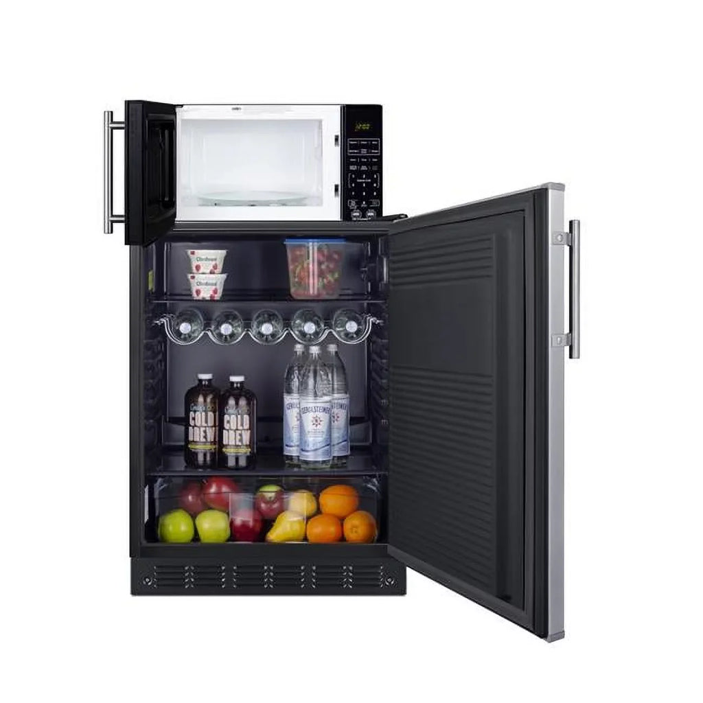 Summit MRF708BLSSA Microwave & Refrigerator Combination with Allocator