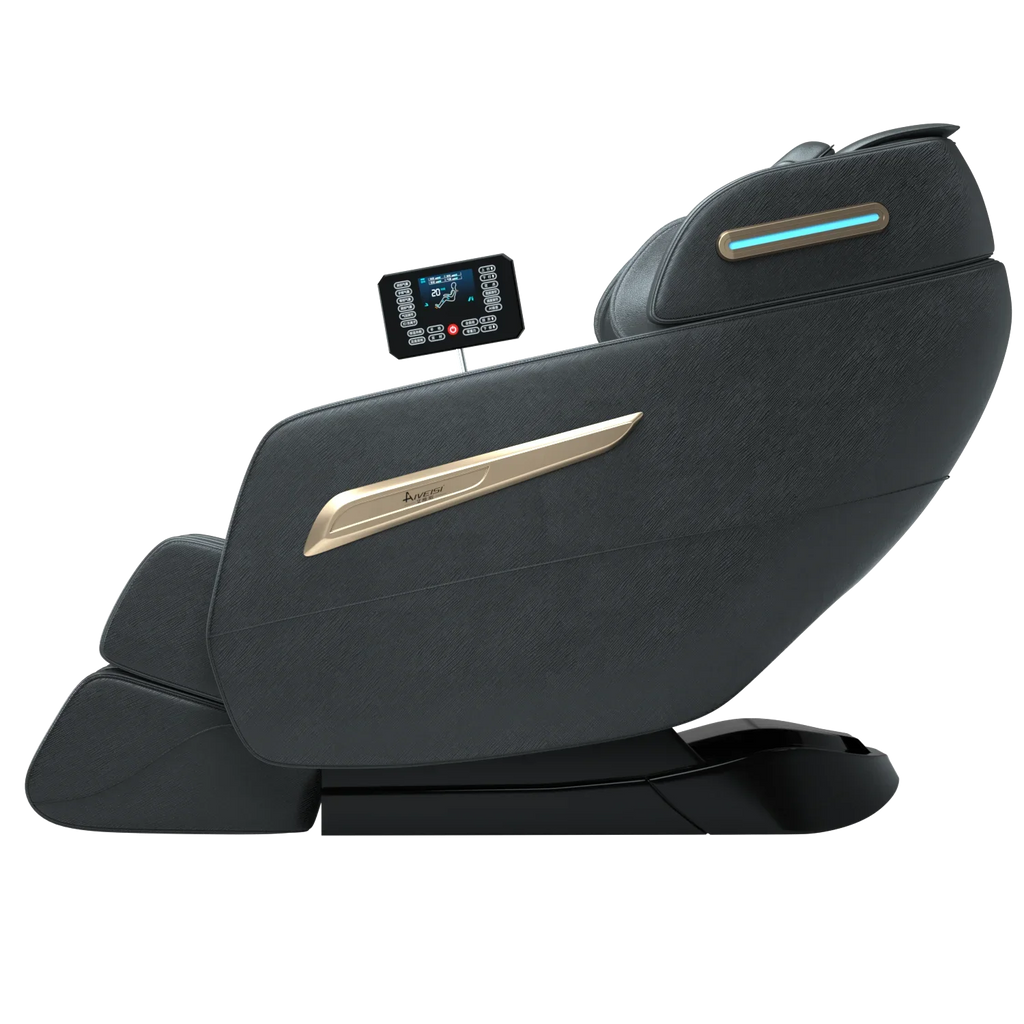 2024 4D Zero Gravity Massage Chair, Full Body Shiatsu Recliner with Yoga Stretching, SL Track, Intelligent Voice Control, Calf Kneading, Calfrest Extension, Premium Black Leather