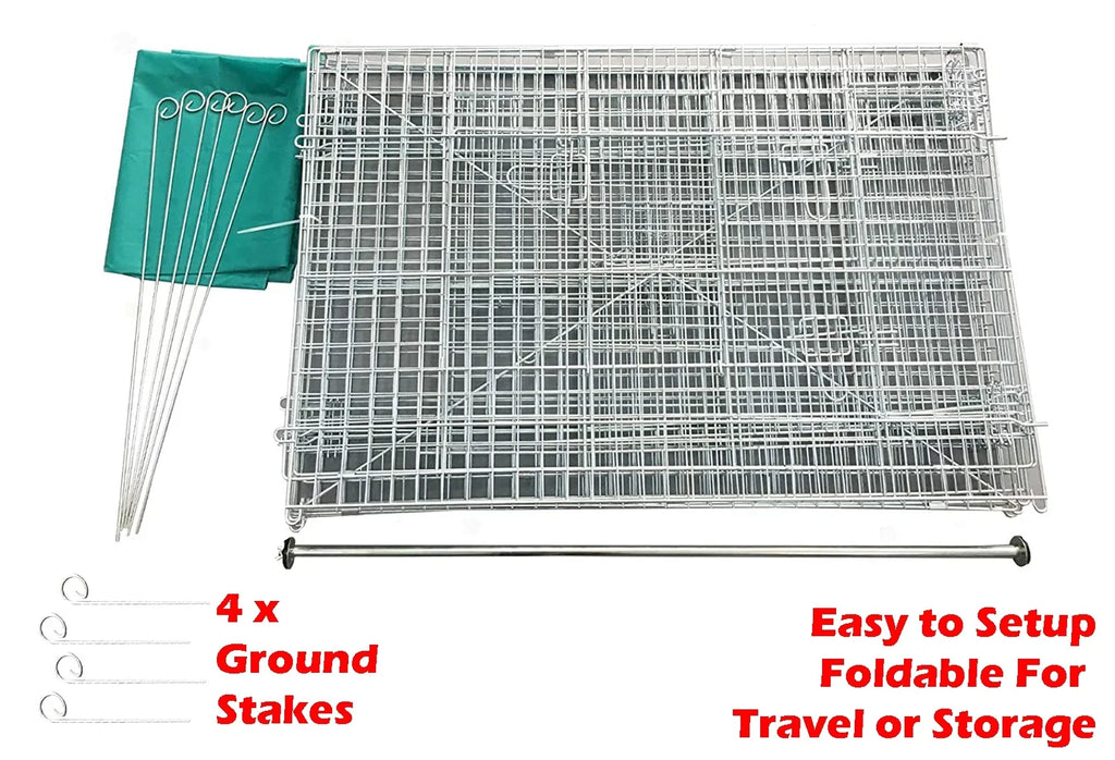 X-Large Galvanized Steel 87"x41"x41"H Outdoor Chicken Coop Run Metal Pet Hutch Enclosure Small Animal Playpen Waterproof Cover for Rabbits Chickens