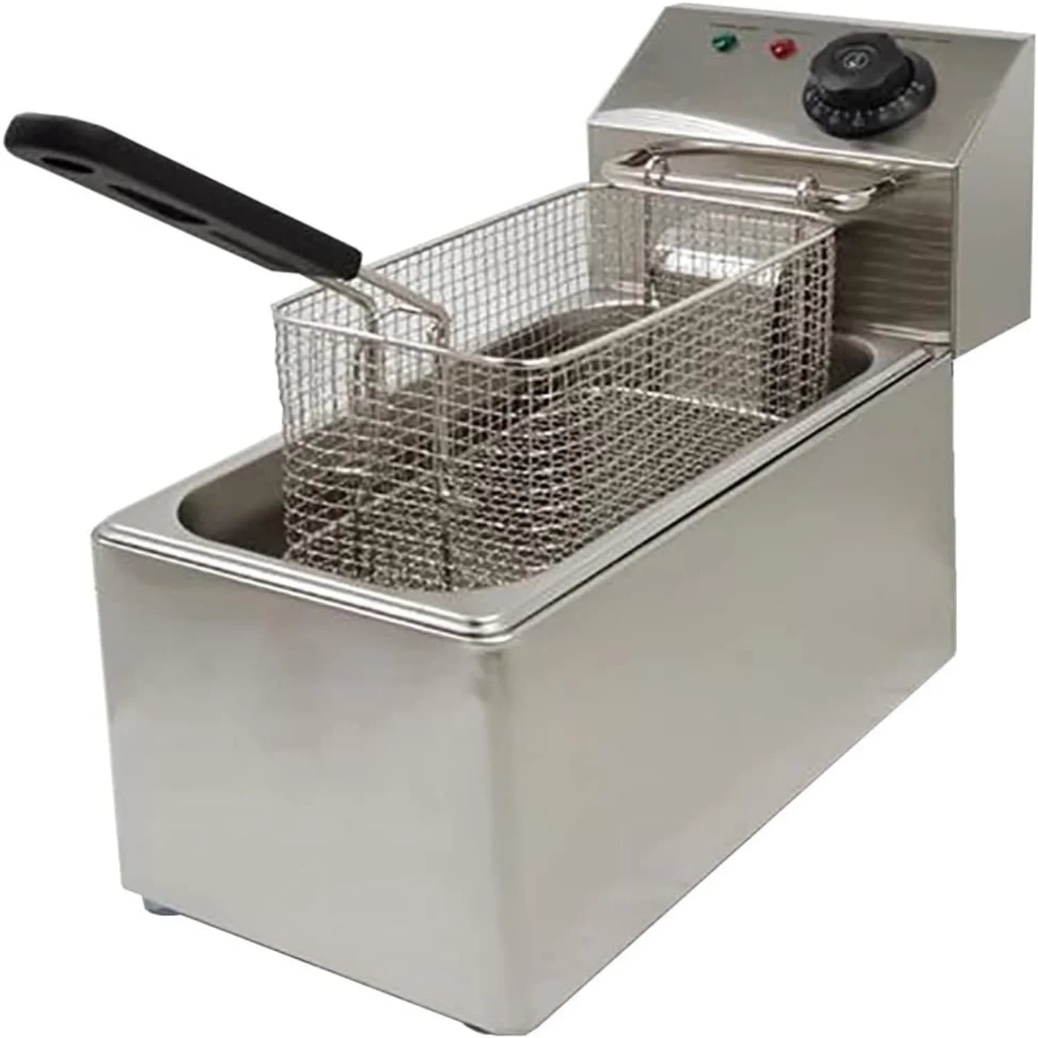 Benchtop Electric Deep Fryer 60°C-200°C Adjustable Temperature Control with Removable Oil Filter Basket Easy Clean 1500W Commercial Household Fryer Cookware (Fryer)