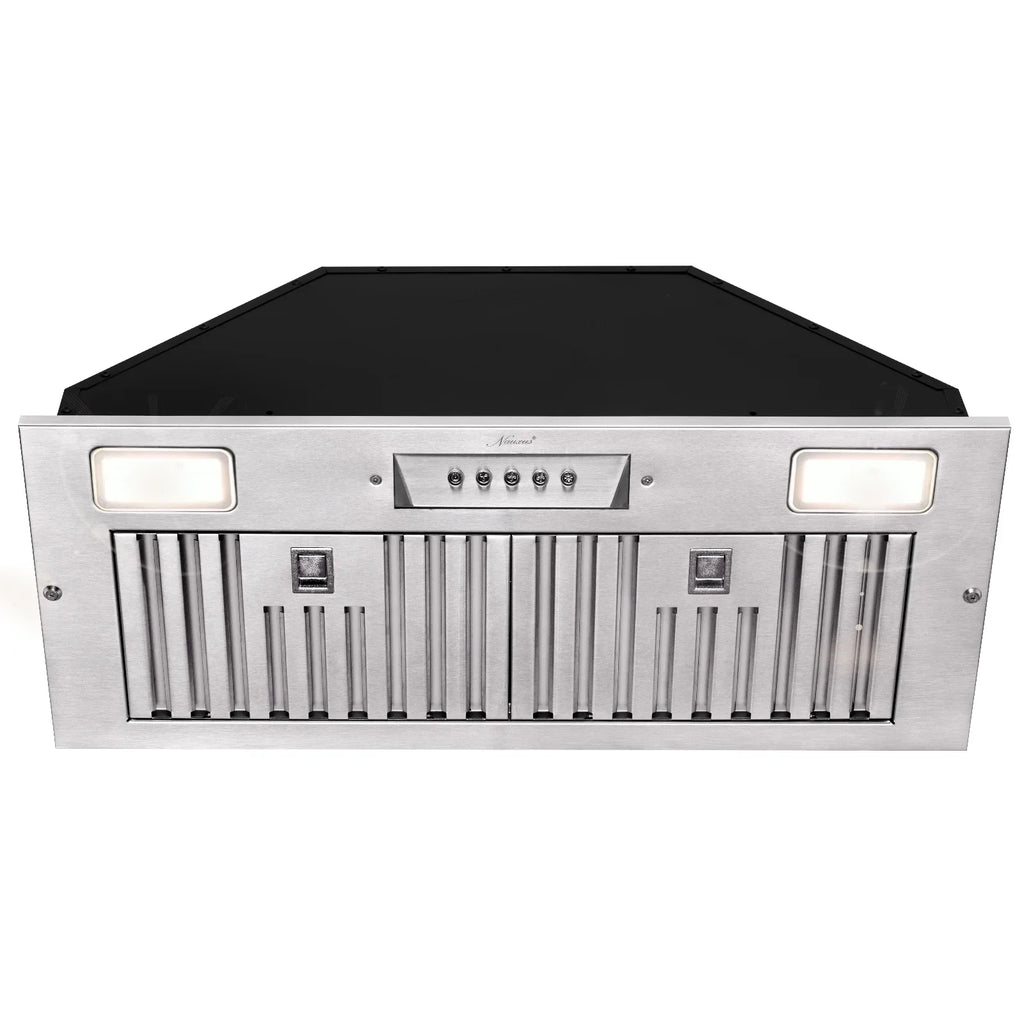 Range Hood Insert 30 Inch, 600 CFM Built-in Kitchen Hood with 3 Speeds, Ultra-Quiet Stainless Steel Ducted Vent Hood Insert with LED Lights and Dishwasher Safe Filters, Warm White