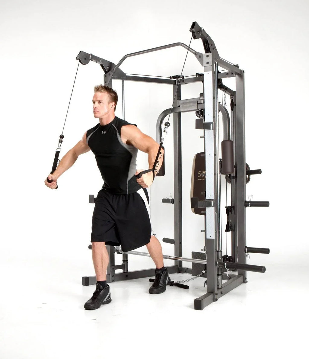 Marcy Combo Heavy Duty Full Body Home Exercise Gym Equipment, Gray/Brown