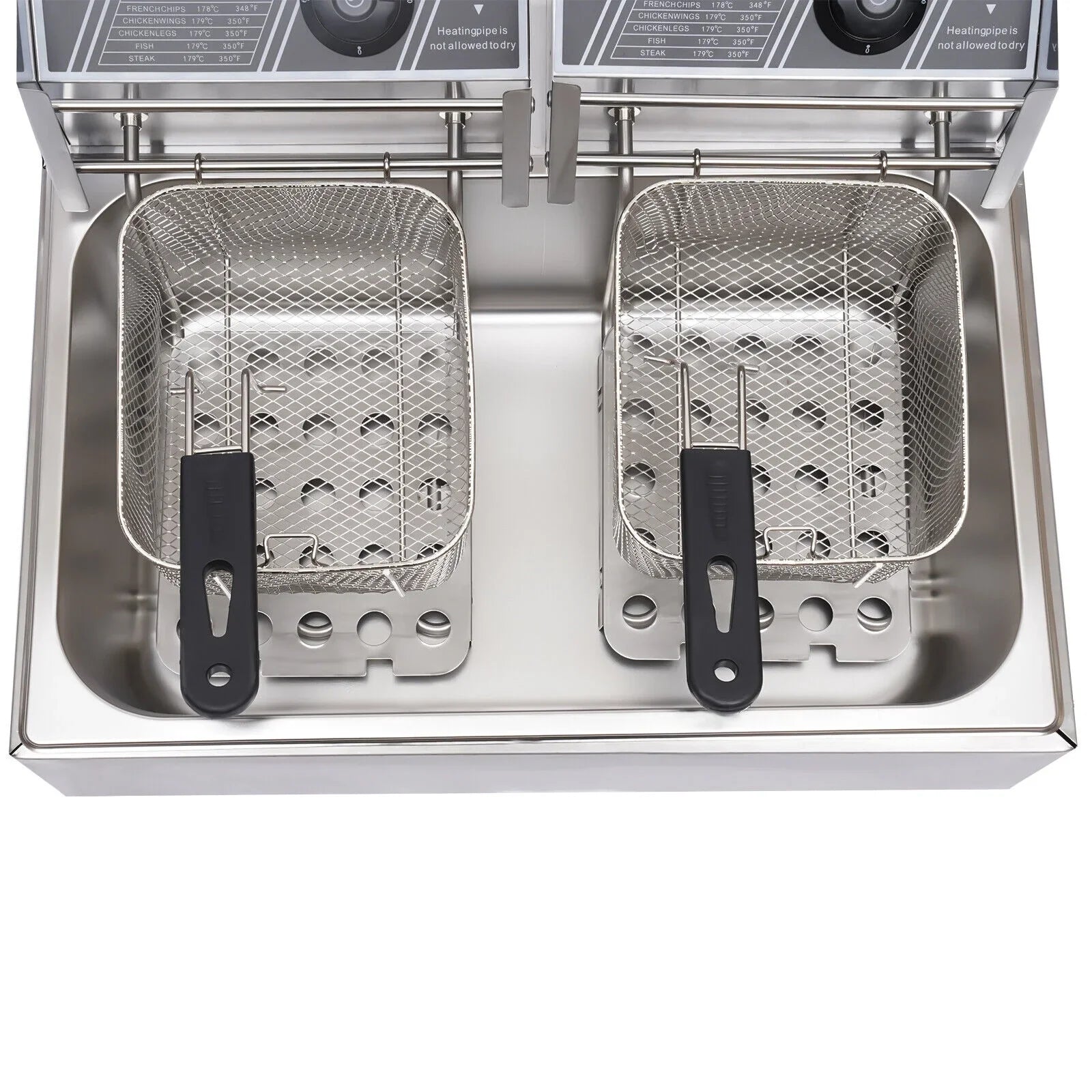 5000W Extra Large Electric Deep Fryer Commercial Restaurant Fry Basket 12L Electric Deep Fryer Single Tank Stainless Steel Fry Basket Commercial Electric Deep Fryer Stainless Steel