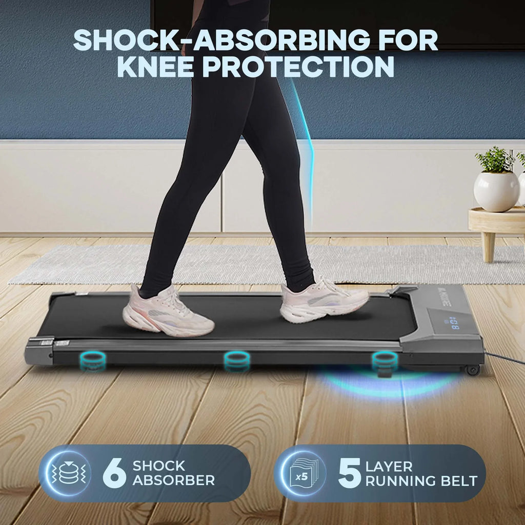 MaxKare Walking Pad Under Desk Treadmill with Remote Control 2.25HP 0.6-3.8MPH for Home Office, 265lbs Weight Capacity