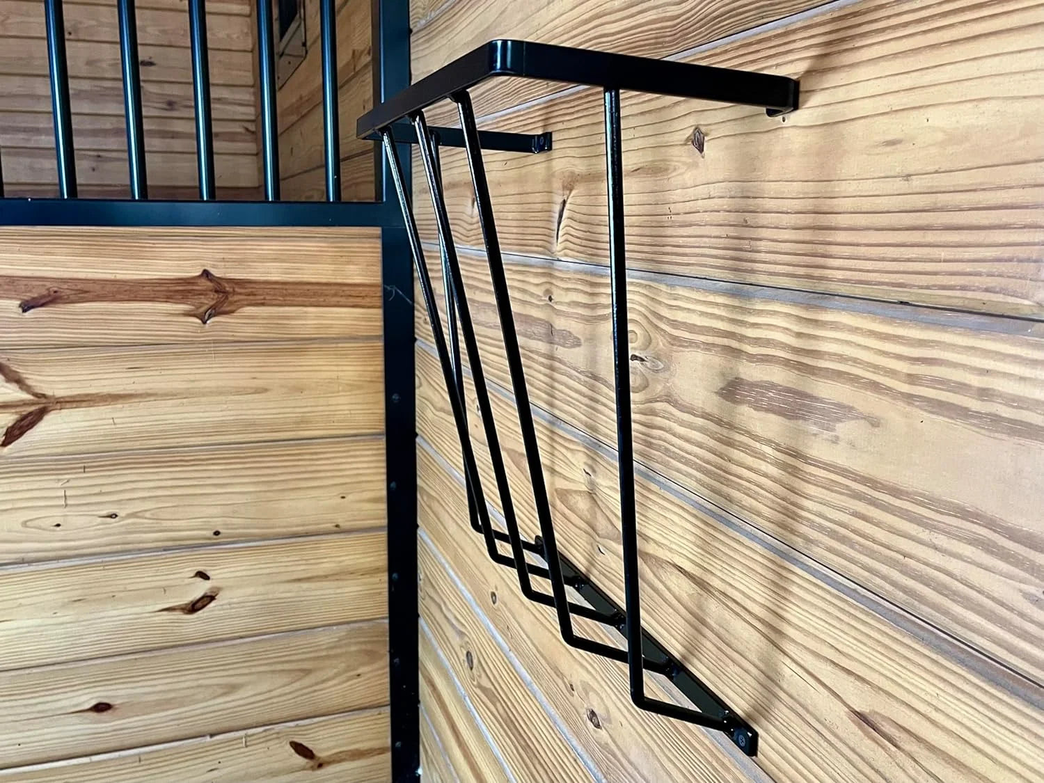 Heavy Duty Steel Wall Hay Rack by Dutch Ranch| Steel Hay Rack for Sheep, Goats & Livestock | Hay Feeder Wall Mount for Easy Hay Storage | Black 18.5'' Long Horse Hay Feeder | Made in USA