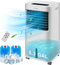 SPECSTAR Evaporative Air Cooler 600CFM with 5.3 GAL Water Tank Cooling Fan Humidifier with LED Display and Remote Control Ice Box for Indoor Home Office