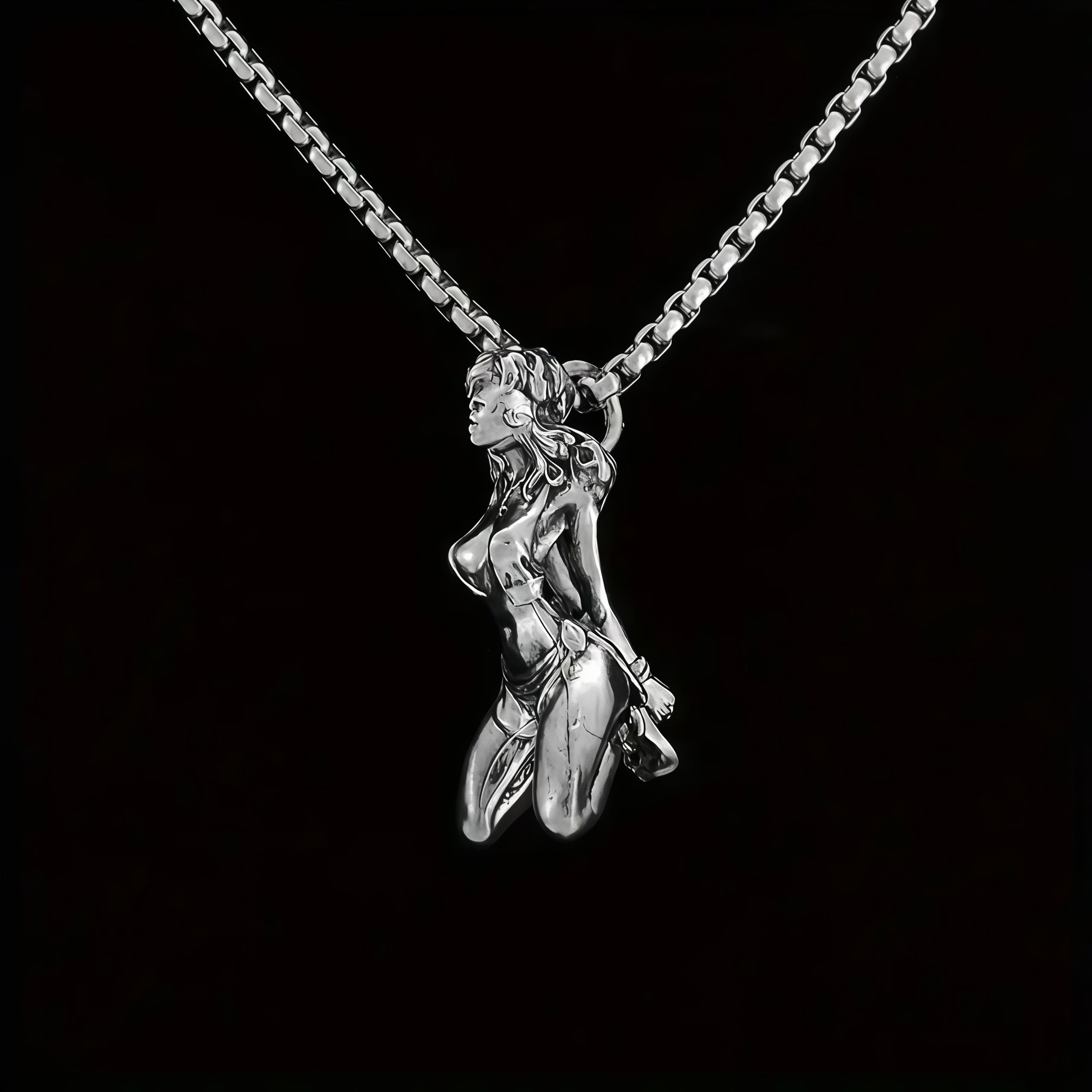 Men BDSM-inspired Kinky Pendant Necklace, Copper With Silver Plating, Gothic  Jewelry, Statement Fashion Accessory