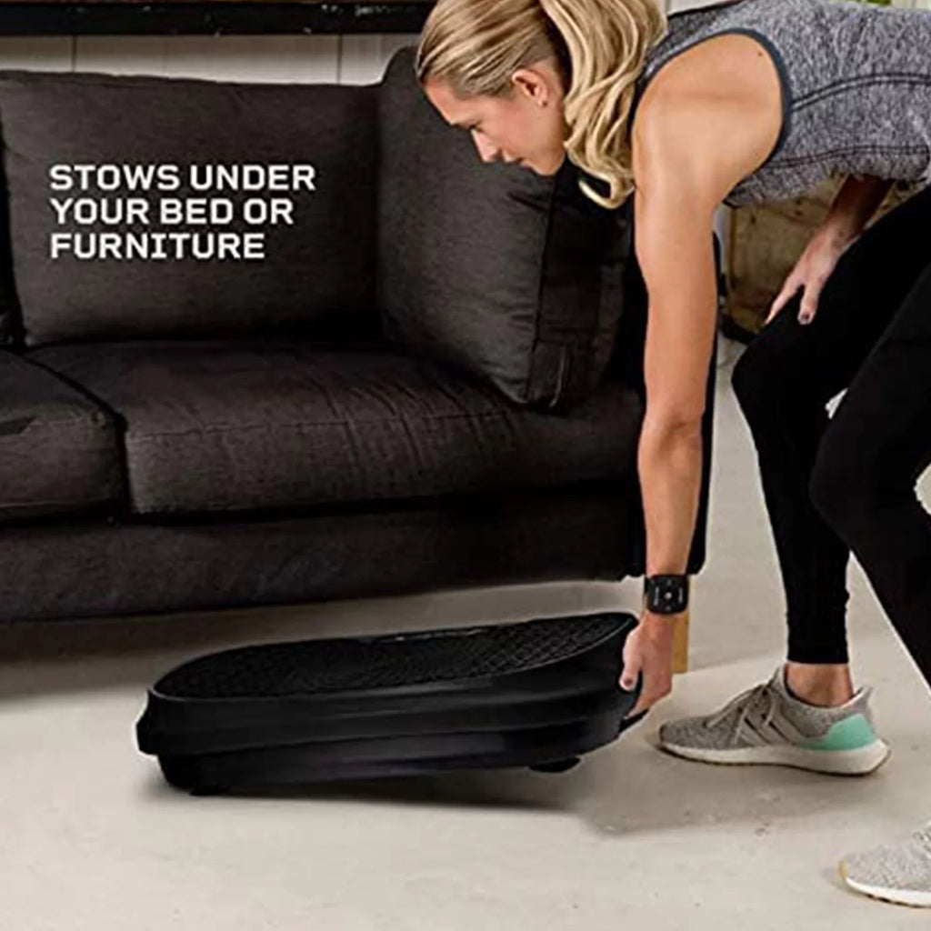 LifePro Waver Mini - Compact Vibration Plate Exercise Machine with Workout Bands, Black