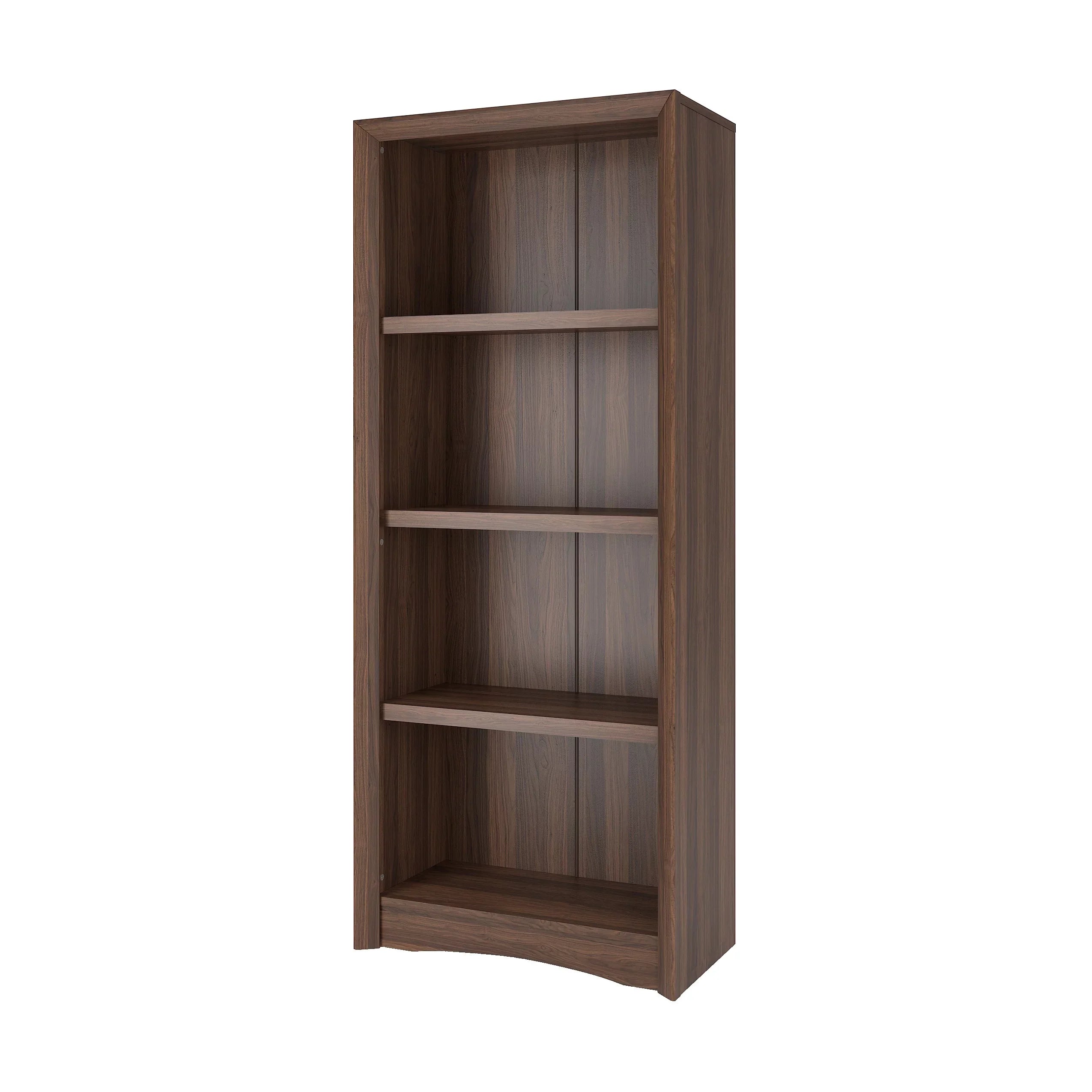 CorLiving Quadra Brown Engineered Wood Tall Adjustable 4 Shelf Vertical Bookcase