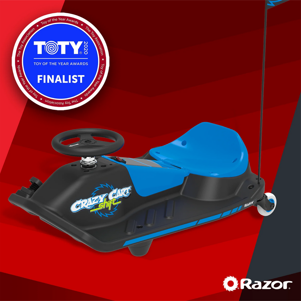 Razor Crazy Cart Shift - Blue, Electric Drifting Go Kart for Kids - 12V Powered Ride-On, Unisex