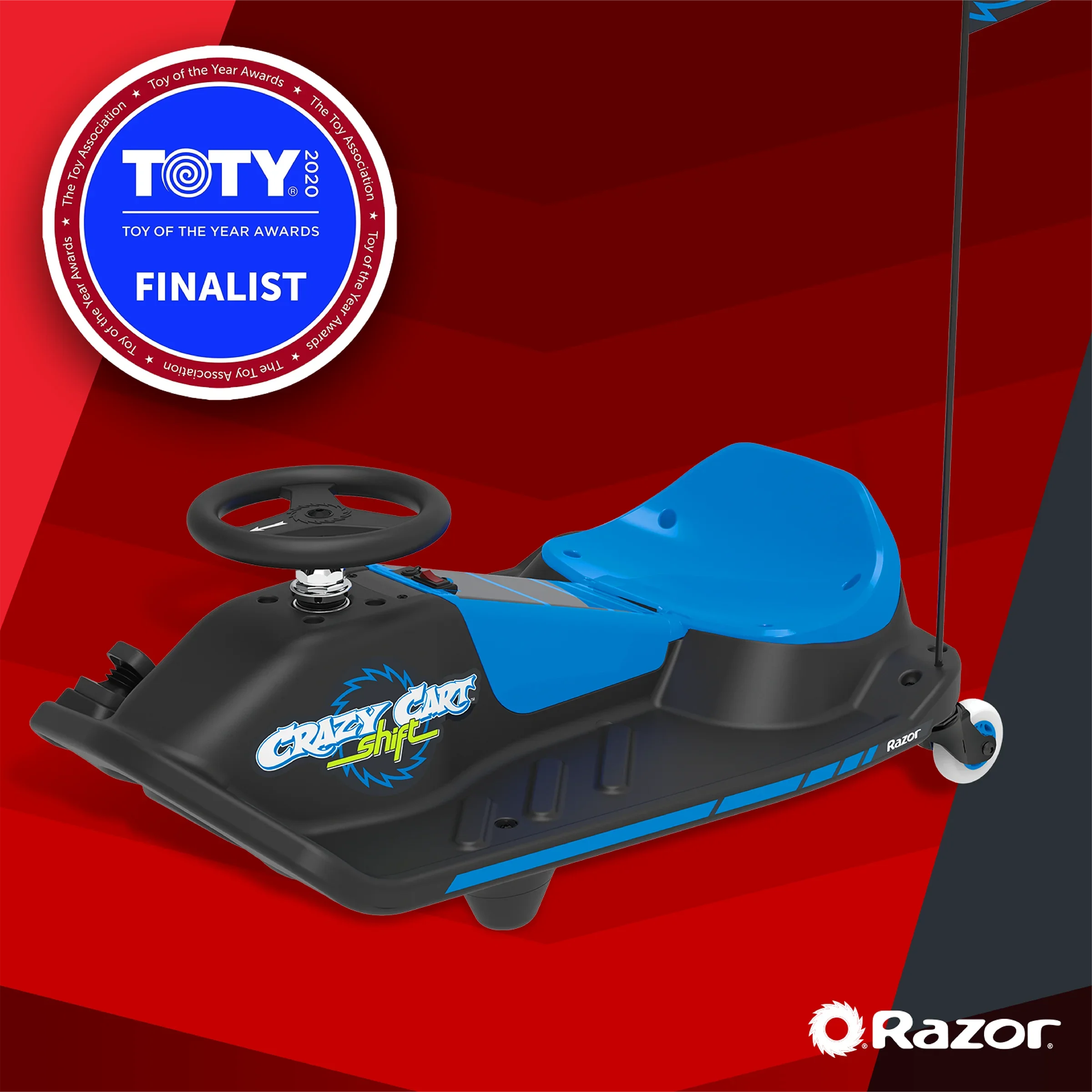 Razor Crazy Cart Shift - Blue, Electric Drifting Go Kart for Kids - 12V Powered Ride-On, Unisex