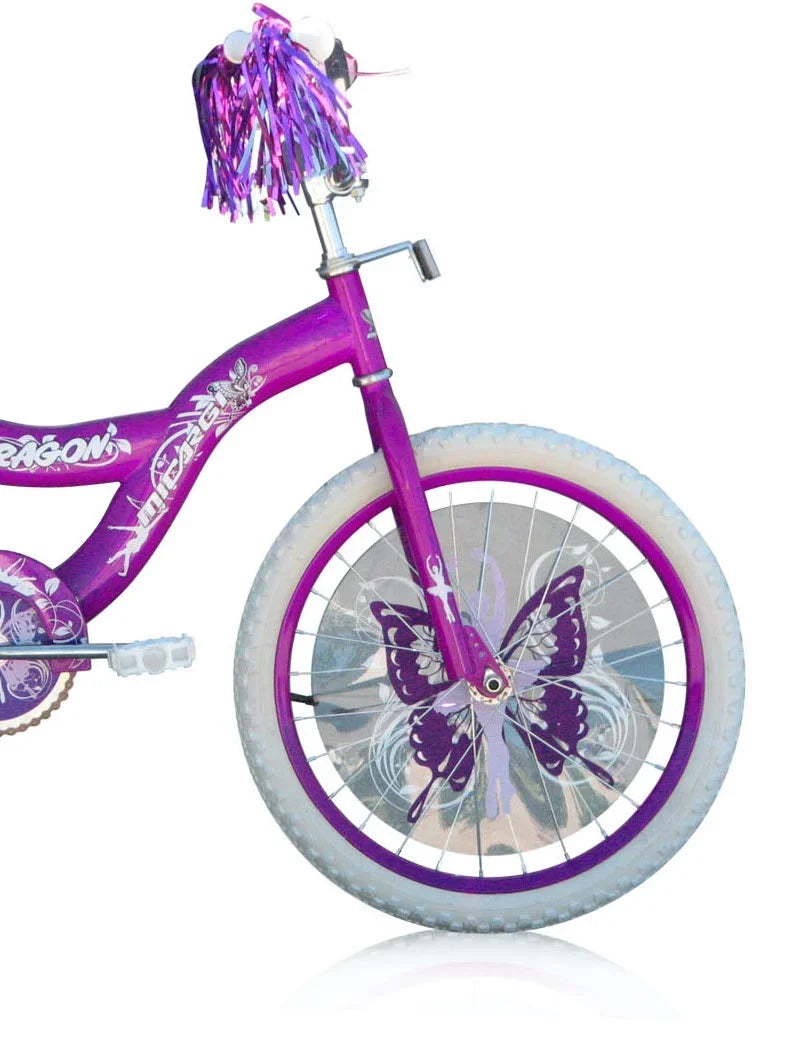 PlayWorld 20" BMX S-Type Frame Bicycle Coaster Brake One Piece Crank Purple Rims White Tire Kid's Bike - Purple