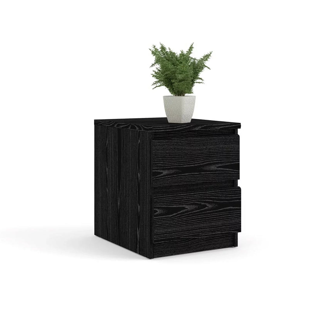 Home Square 2 Piece Furniture Set with Platform Full Bed and 2 Drawer Nightstand