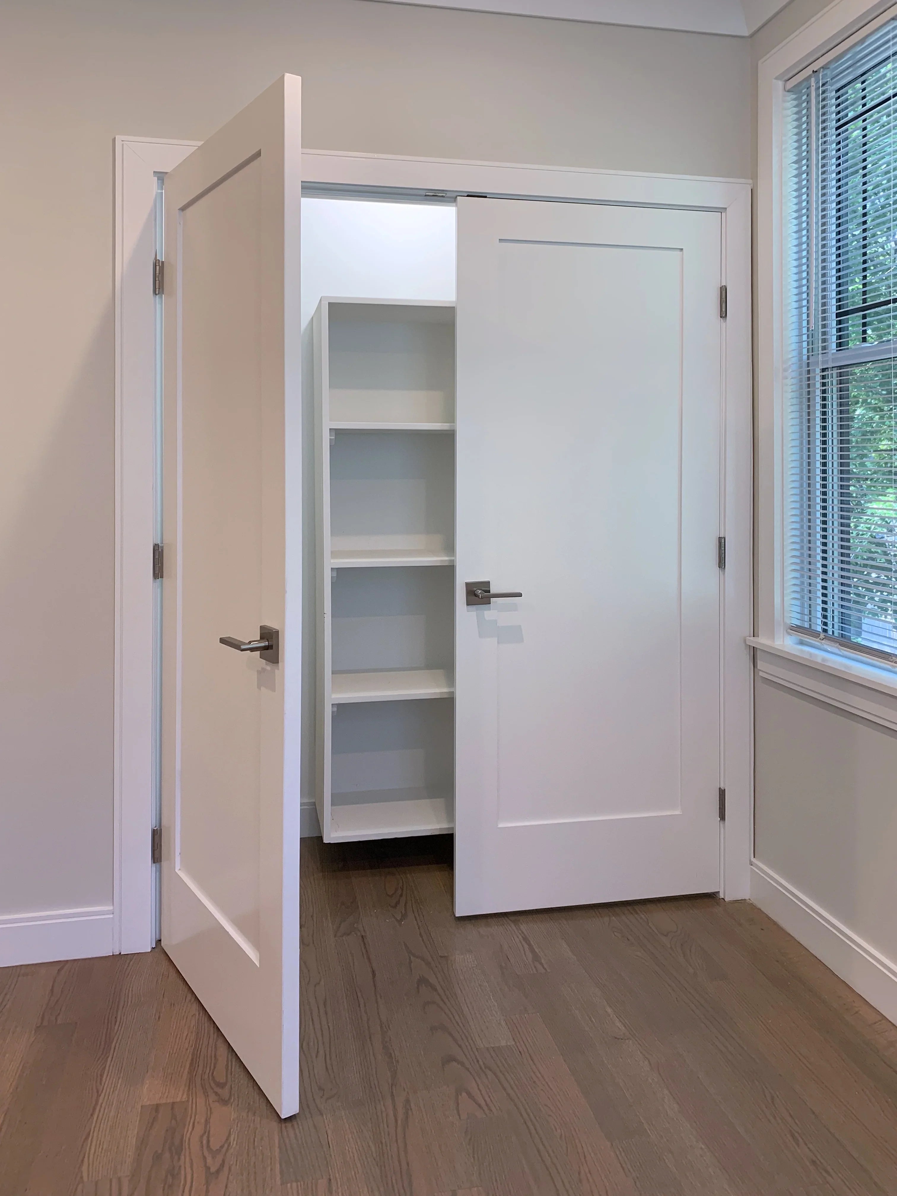 60 in. x 80 in. Bi-Parting Solid Core White Primed Composite Double Prehung French Door with Catch Ball Bronze Hinges