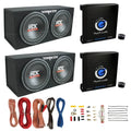MTX TNE212D 12" Subwoofer (2 Pack) + Monoblock Amplifier (2 Pack) + Amp Wire Kit