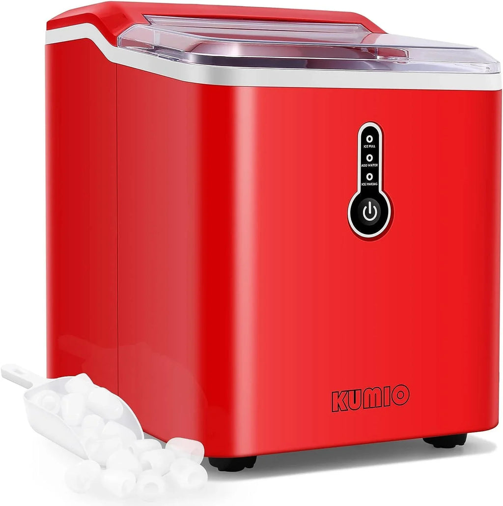 Ice Makers Countertop, 9 Bullet Ice in 6-9 Mins with Ice Scoop and Basket, 26.5 Lbs per Day, Portable Ice Maker for Home Office Camping Party RV, Blue