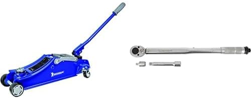 MICHELIN Cric Hydraulique Rouleur 1,8T & Clé Dynamométrique 1/2'' en Coffret avec Barre d'extension et Adaptateur