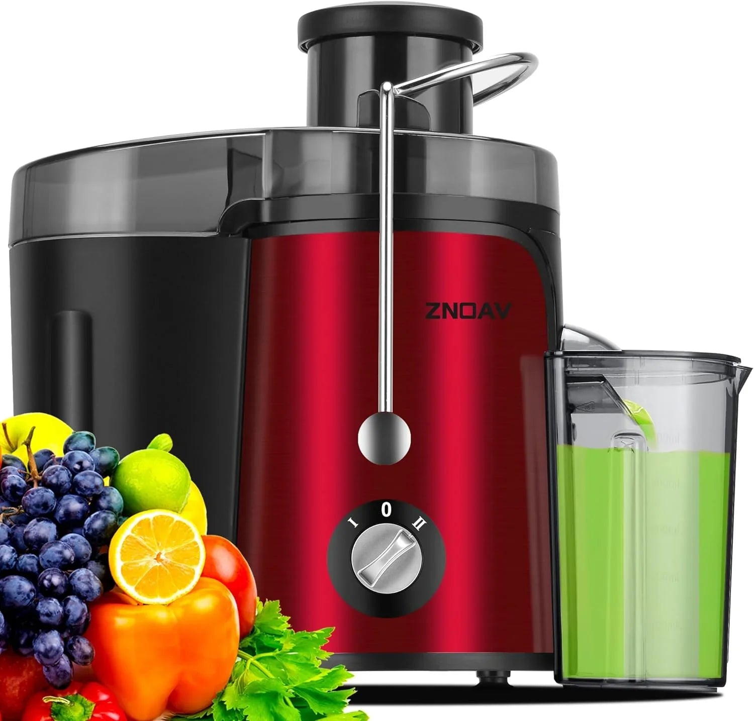 Juicer Machine, 600W Juicer with 3.5” Wide Chute for Whole Fruits and Veg, Juice Extractor with 3 Speeds, BPA Free, Easy to Clean, Compact Centrifugal Juicer Anti-drip (grey)