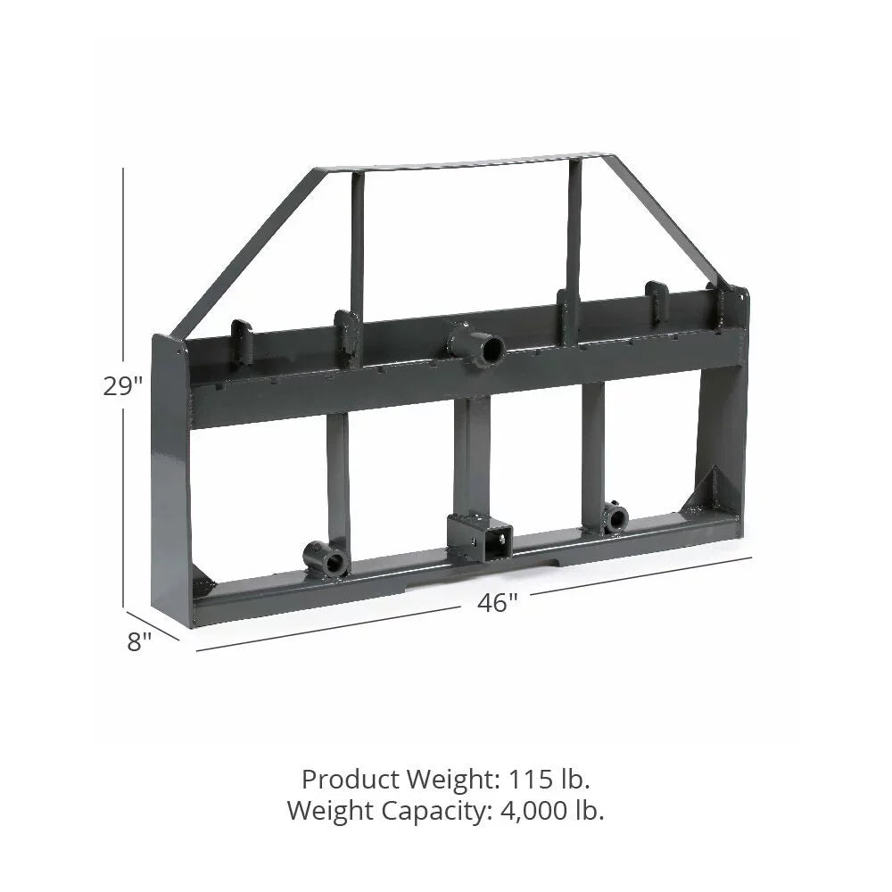 Titan Attachments UA USA Made Grey Pallet Fork Frame Attachment, Rated 4,000 LB