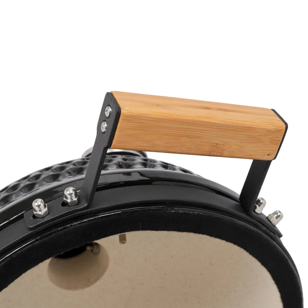 SalonMore 13in Round Ceramic Charcoal Grill Black