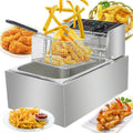 2500W 6 L Electric Deep Fryer Portable Single Tank Basket Commercial Restaurant