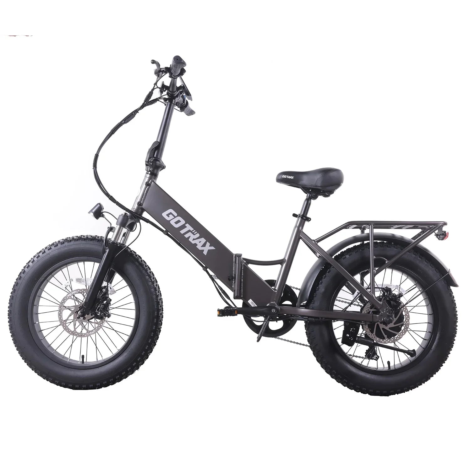 GOTRAX F3 500W Fat Tire Electric Bikes for Adults, 20" x 4" Off Road Tires 20MPH 60miles, Front suspension Folding Commuter E-Bike for Adult