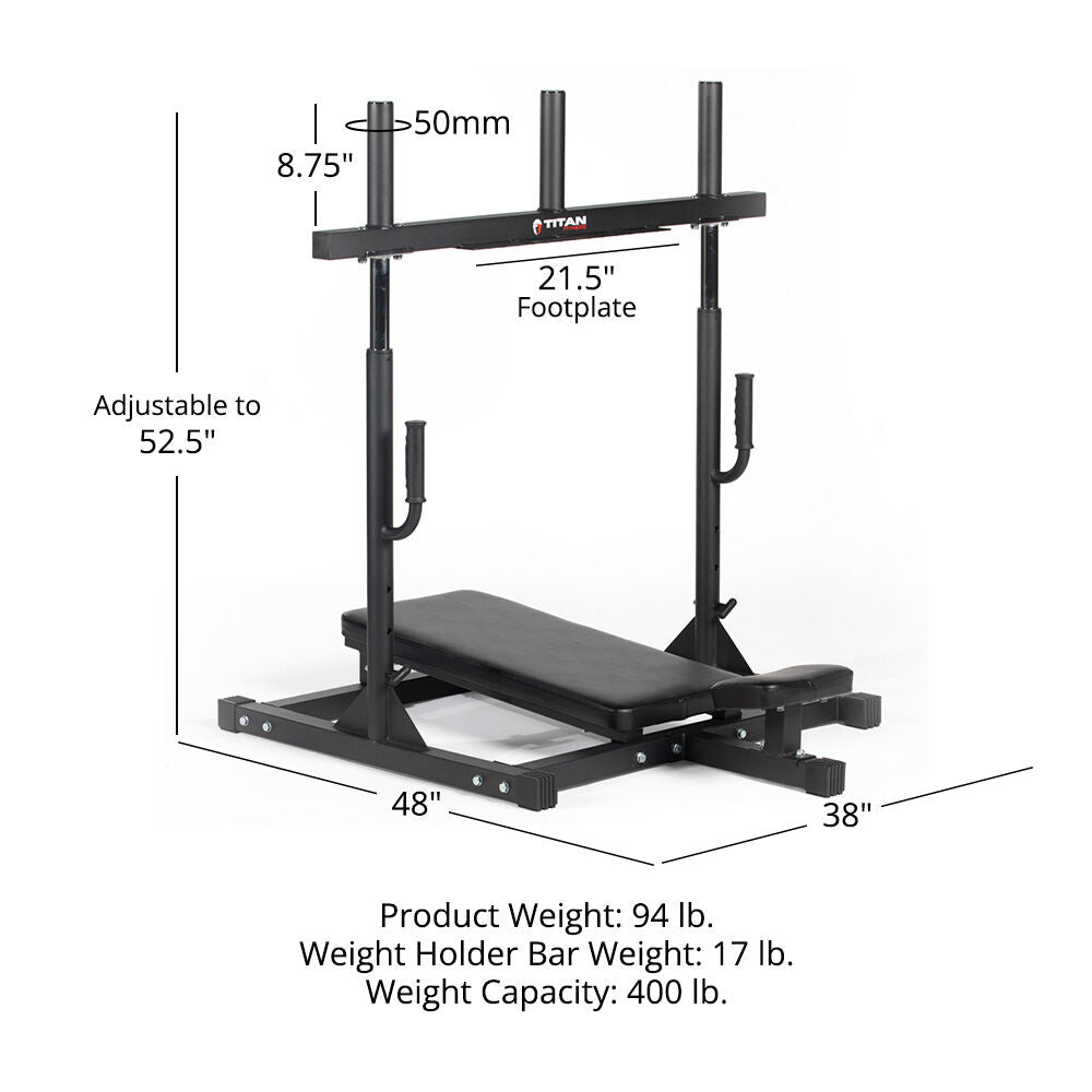 Titan Fitness Vertical Leg Press Machine, 400 LB Capacity, Diamond Footplate Olympic Plate Compatible, Leg Strengthening Workout, High-Intensity Presses, Lower Body