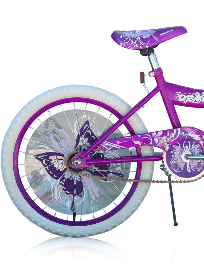 PlayWorld 20" BMX S-Type Frame Bicycle Coaster Brake One Piece Crank Purple Rims White Tire Kid's Bike - Purple
