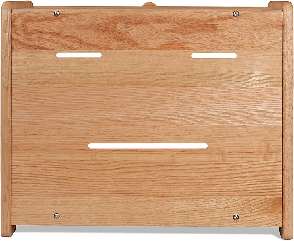 Bread Box, Solid Wood Oak Bread Box for Kitchen Countertop, Double Layer Bread Container for Bread Storage, Large Capacity Breadbox with Clear Window, Nature