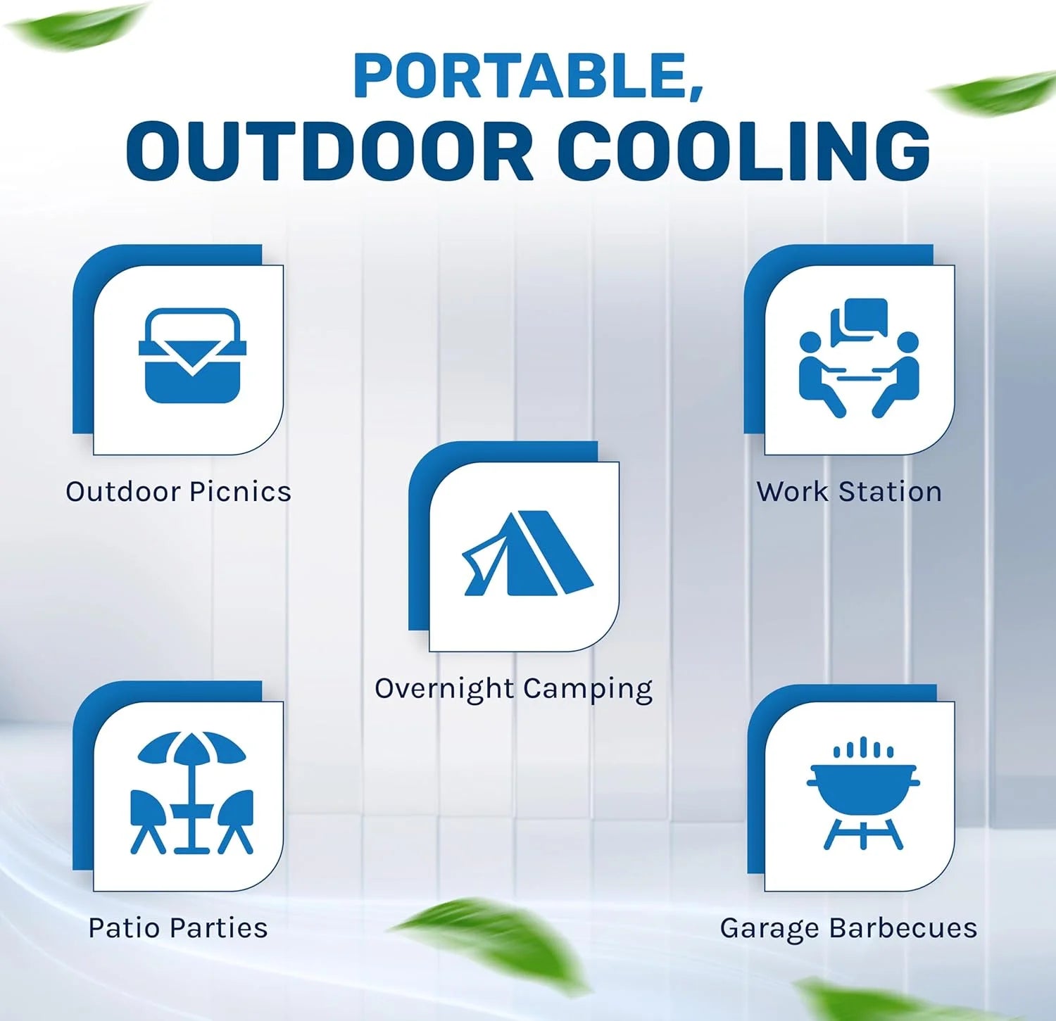Portable Swamp Coolers - 1300 CFM MC18M Evaporative Air Cooler with 2-Speed Fan, 53.4 dB - 500 sq. ft. Coverage Evaporative Air Cooler Portable High Velocity Outdoor Cooling Fan by Hessaire - White