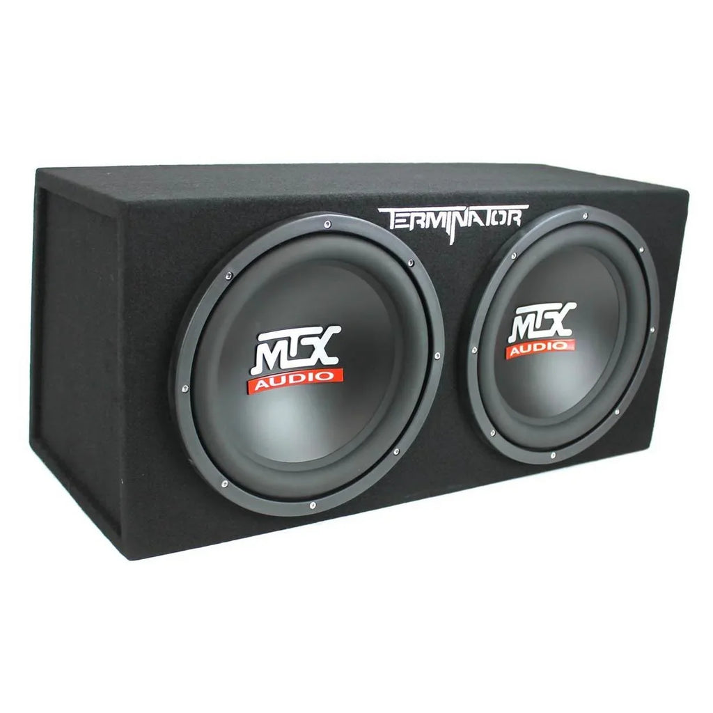 MTX TNE212D 12" 1200W Dual Loaded Car Subwoofer and Boss 1100W Amplifier w/ Kit