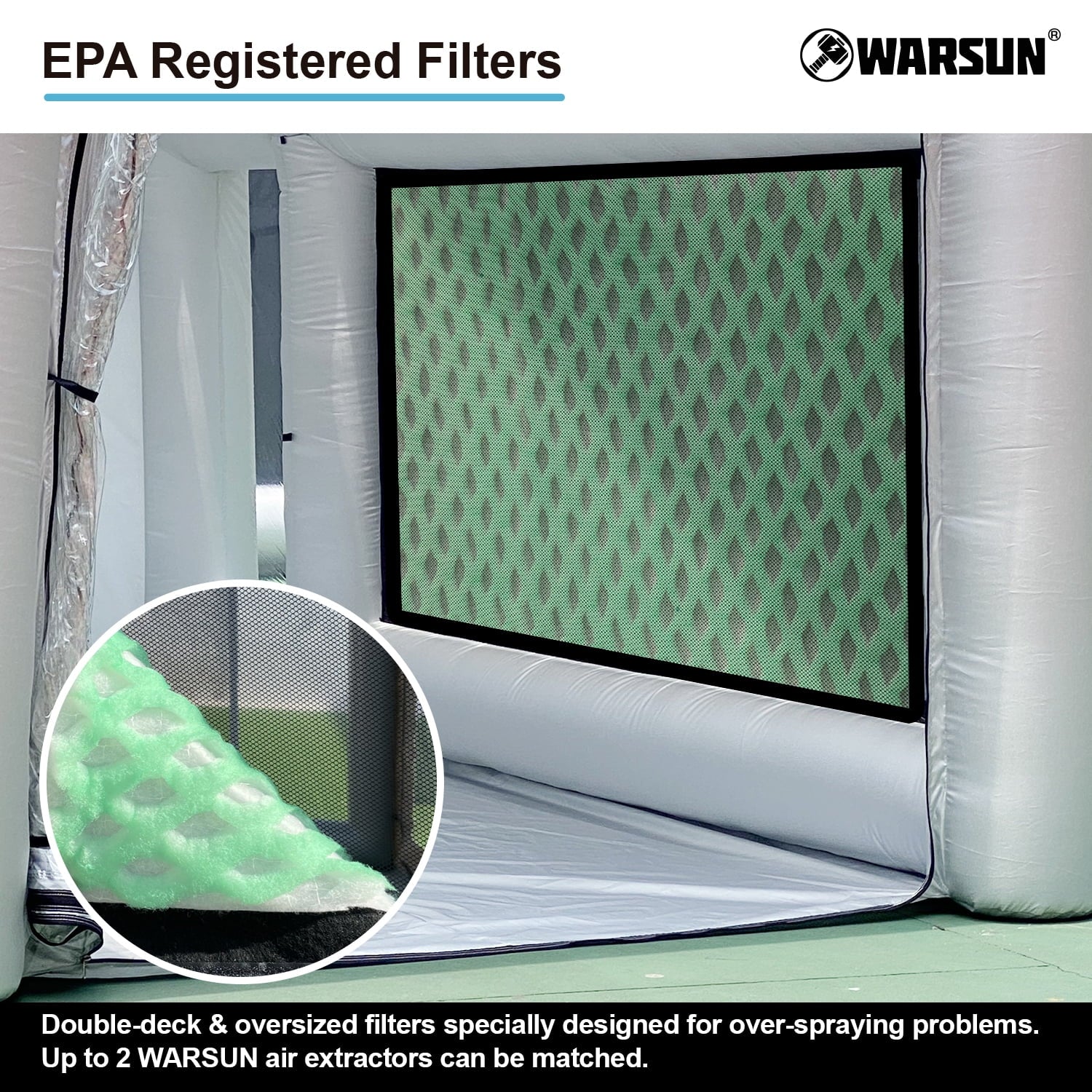 Warsun Inflatable Paint Booth with Larger Air Filter System 14x10x8.5Ft Inflatable Spray Portable Paint Tent