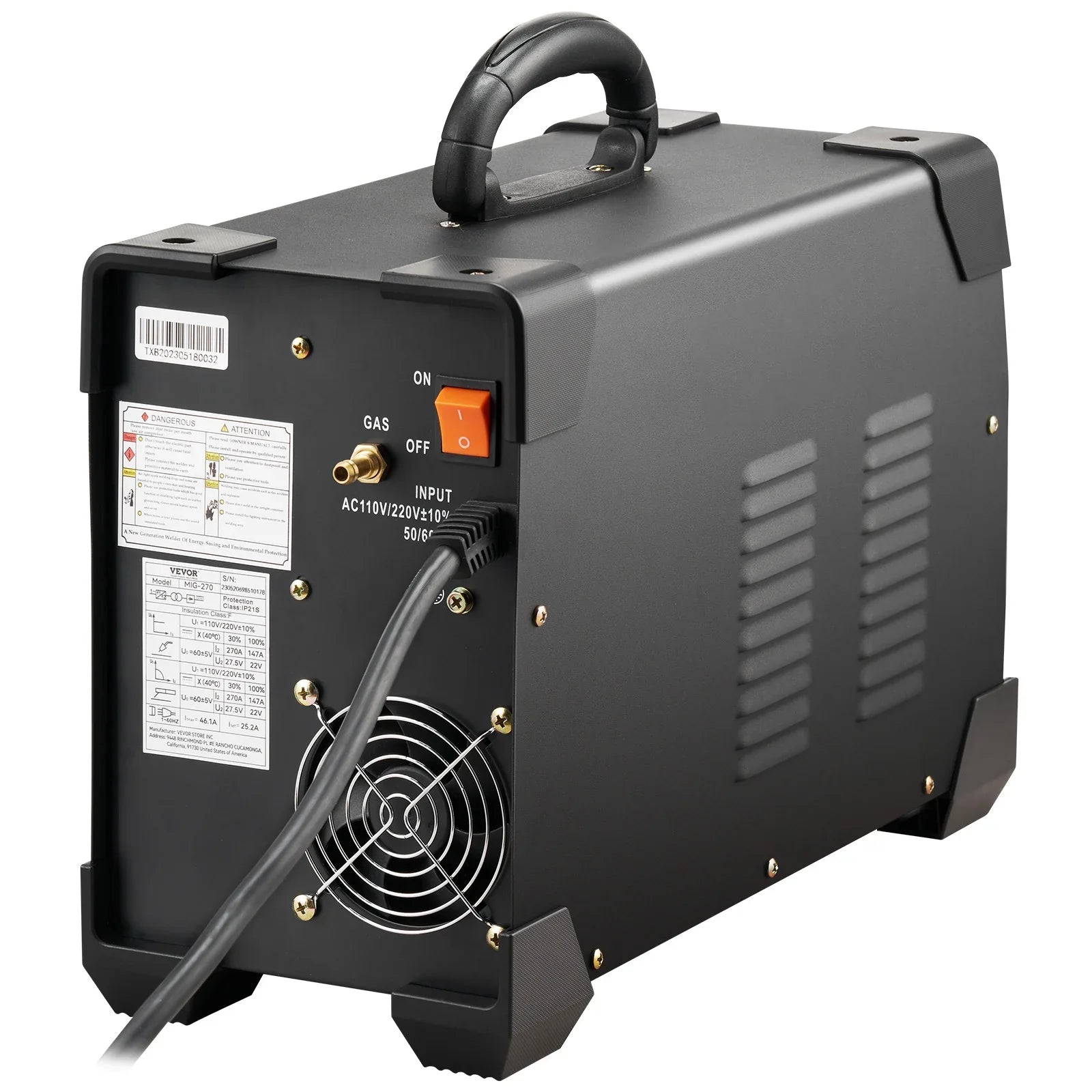 BENTISM MIG Welder, 270A Welding Machine, 110V Flux Core MIG/TIG/MMA 3 in 1 Welder Machine, IGBT Inverter Portable Gasless Welder Equipment