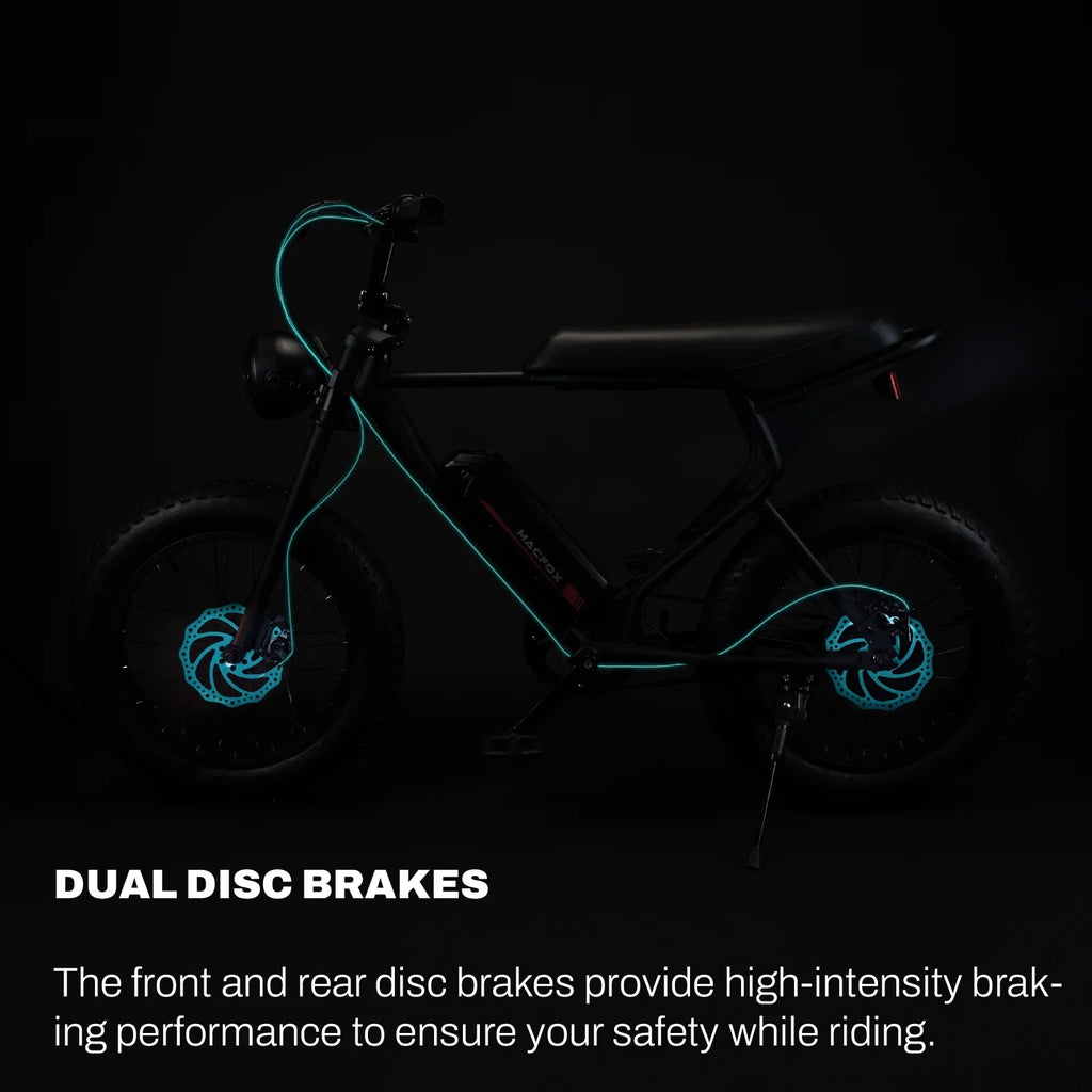 MACFOX Electric Bike, Ebike 500W/48V/10.4Ah, 20" Fat Tire Electric Bicycles Up to 20MPH & 40 Miles with Retro Motorcycle Design, Removable Battery, 50N.m Max Torque