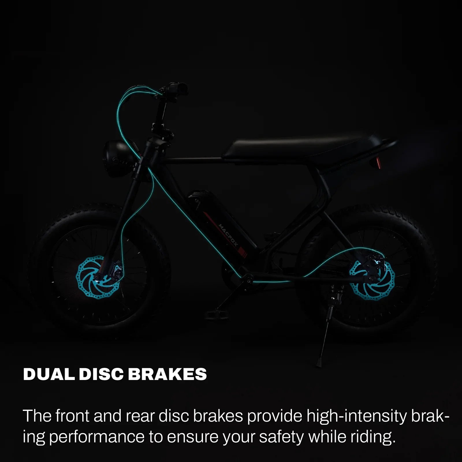 MACFOX Electric Bike, Ebike 500W/48V/10.4Ah, 20" Fat Tire Electric Bicycles Up to 20MPH & 40 Miles with Retro Motorcycle Design, Removable Battery, 50N.m Max Torque