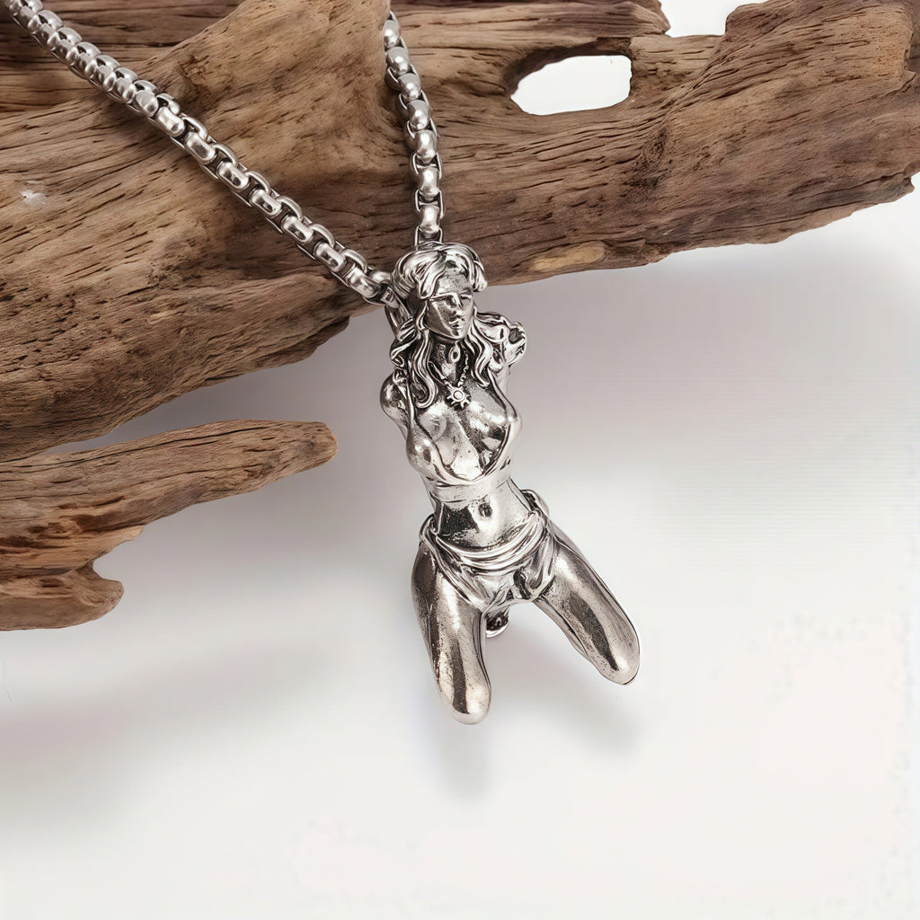 Men BDSM-inspired Kinky Pendant Necklace, Copper With Silver Plating, Gothic  Jewelry, Statement Fashion Accessory