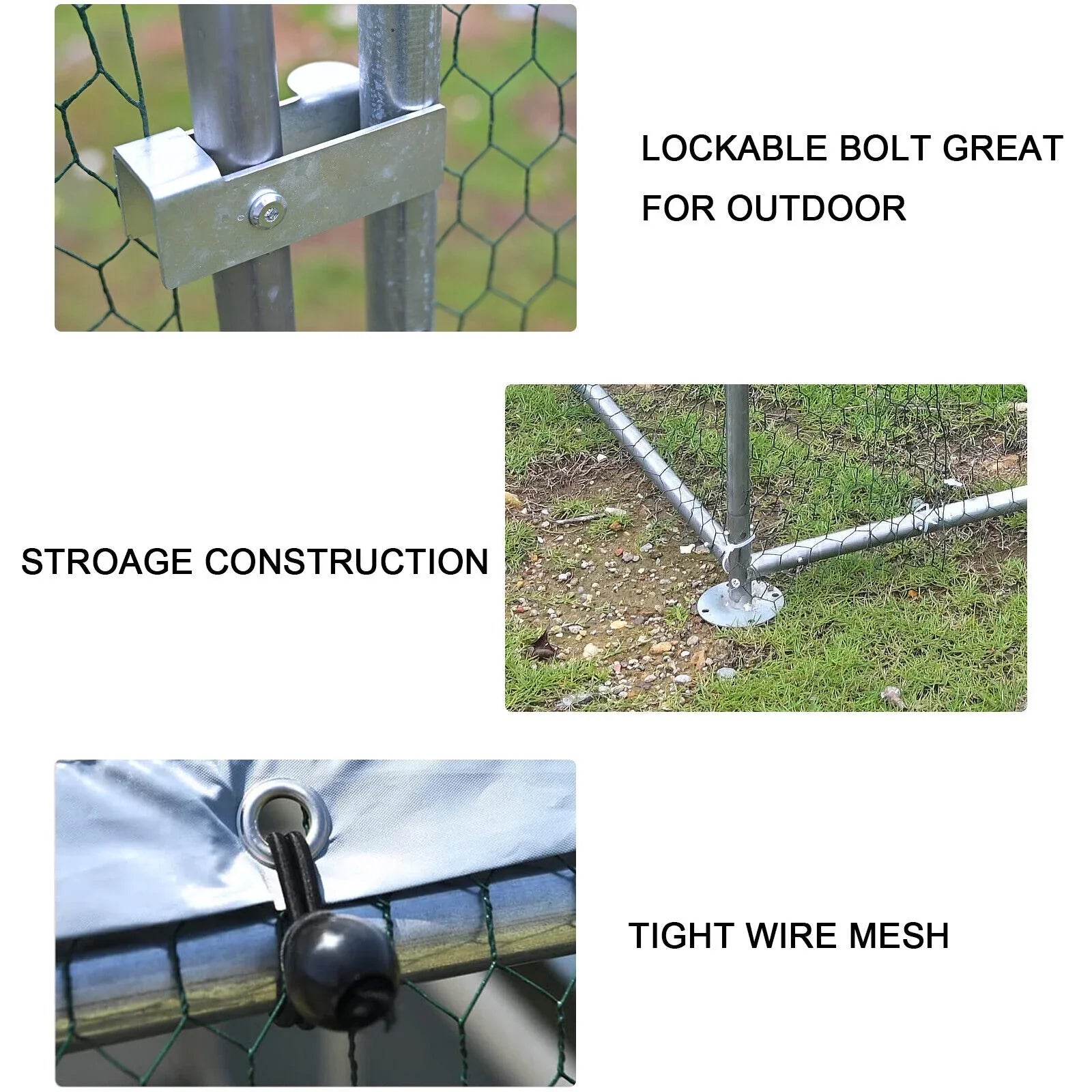 Caulitar 10 X 10FT Large Metal Chicken Coop Walk-in Poultry Cage Chicken Run Pen Rabbit Duck House with Waterproof and Anti-UV Cover for Outdoor Farm Use