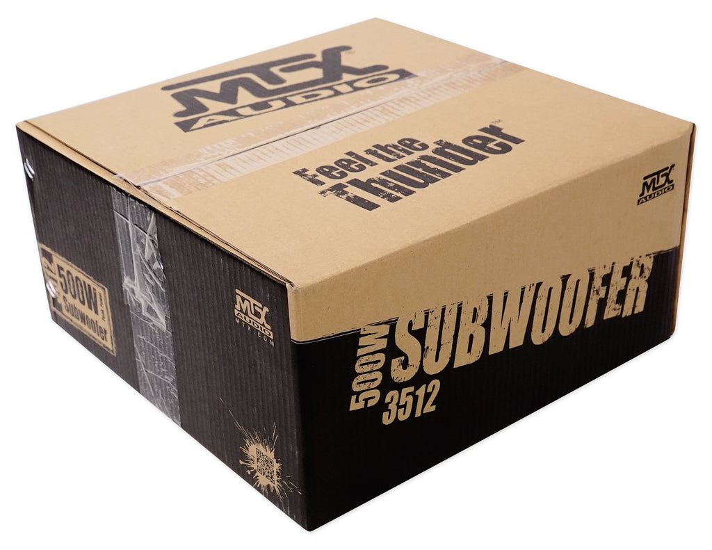 MTX 3512-04 12" 500w Subwoofer+Sealed Sub Box Enclosure+Amplifier+Amp Wire Kit