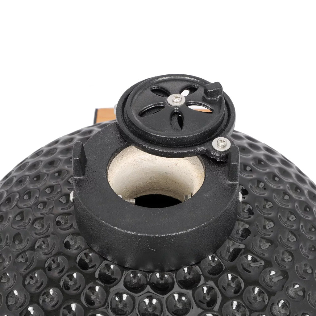 SalonMore 13in Round Ceramic Charcoal Grill Black