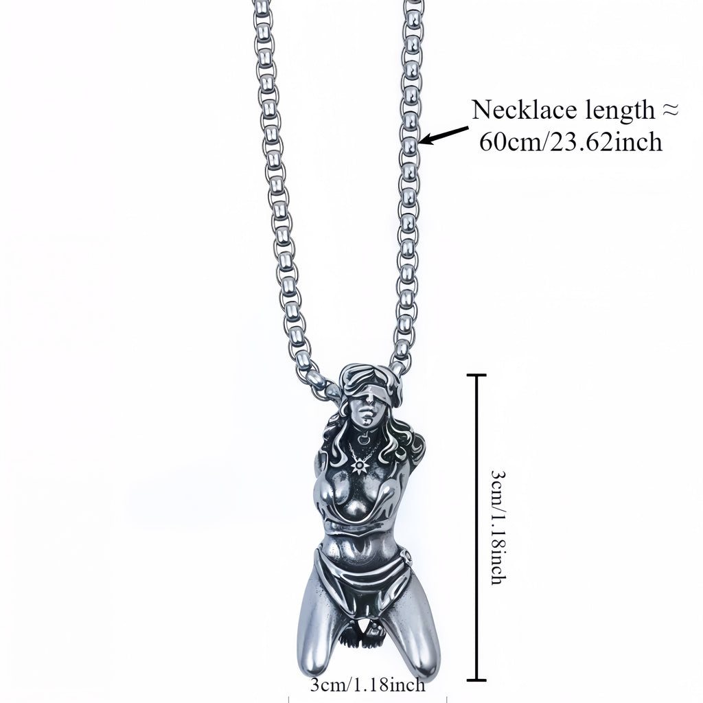Men BDSM-inspired Kinky Pendant Necklace, Copper With Silver Plating, Gothic  Jewelry, Statement Fashion Accessory