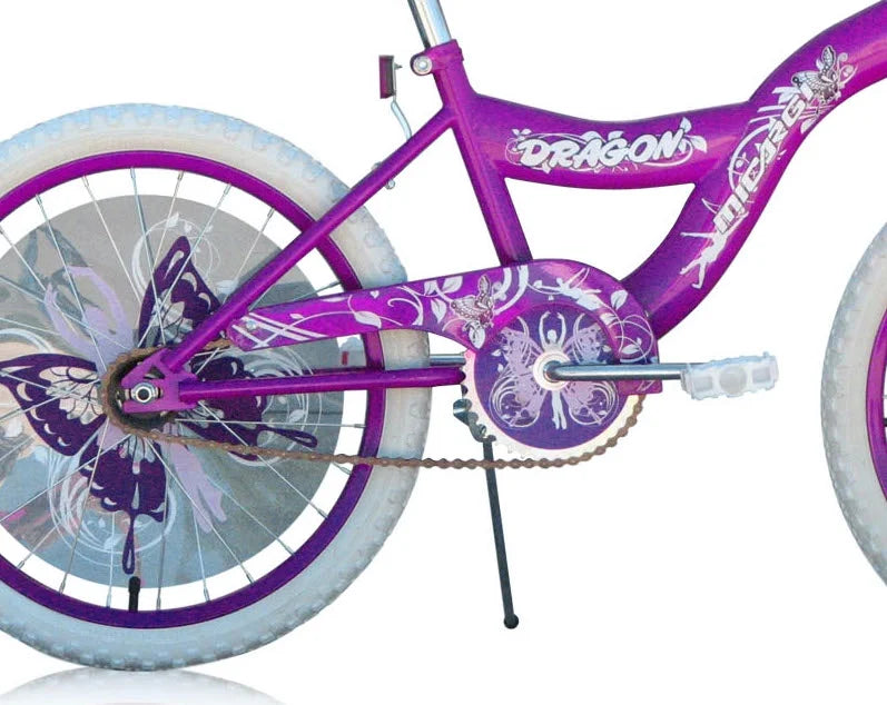 PlayWorld 20" BMX S-Type Frame Bicycle Coaster Brake One Piece Crank Purple Rims White Tire Kid's Bike - Purple