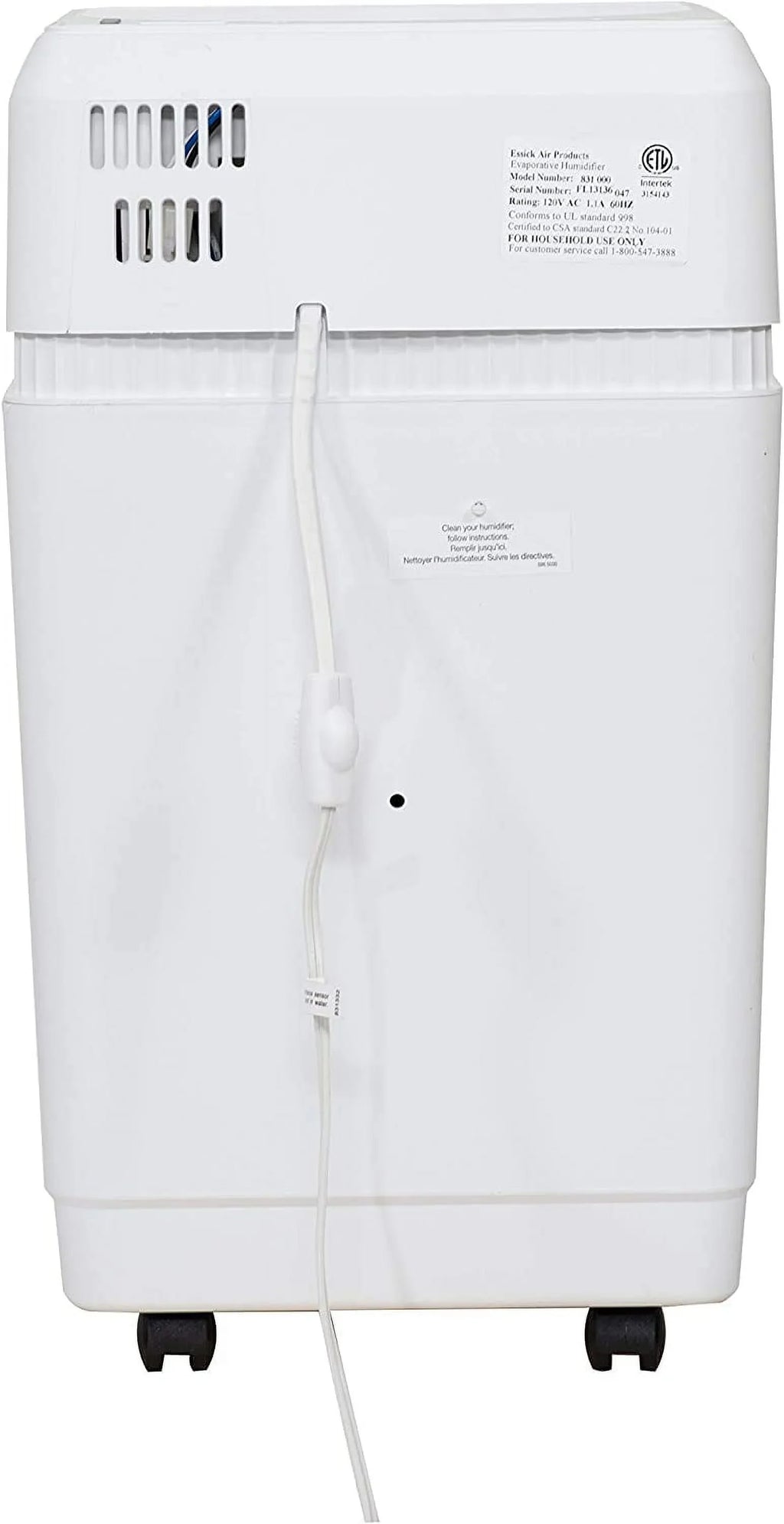 Space Saver Large Evaporative Whole House 6 Gallon Humidifier for Large Rooms 2,700 sq ft. With Digital Controls, Auto Humidistat and Automatic Shut Off