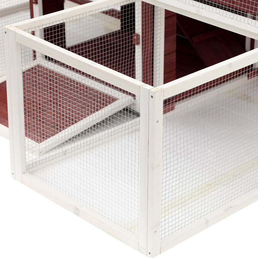 Pawhut Wooden Customizable Backyard Chicken Coop With Nesting Box and Runs, 114"