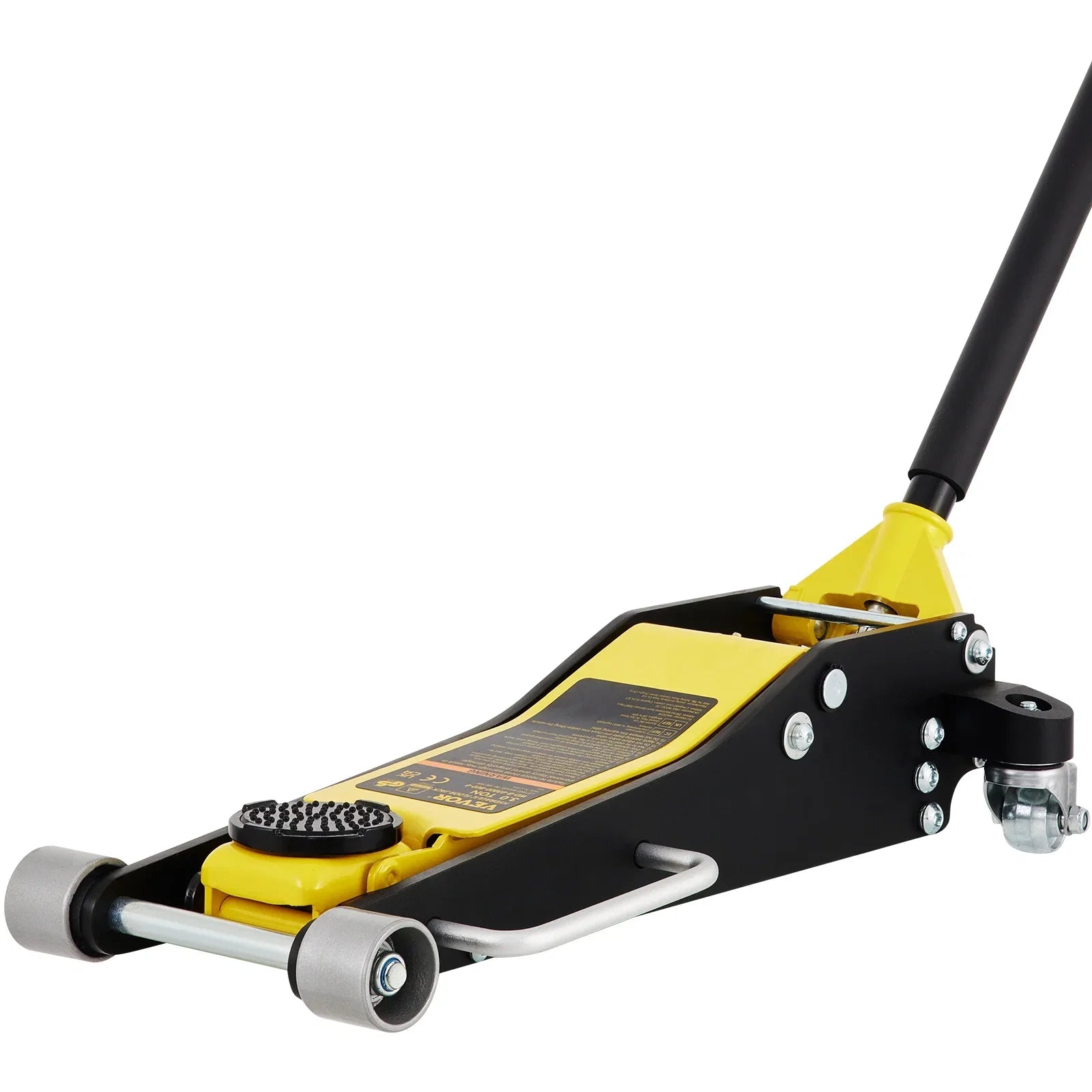 BENTISM Low Profile Floor Jack 3 Ton (6600 lbs), Aluminum and Steel Hydraulic Racing Floor Jack, Dual Piston Quick Lift Pump, 19-11/16"-3-6/11" Height Lifting Range, Yellow+Black