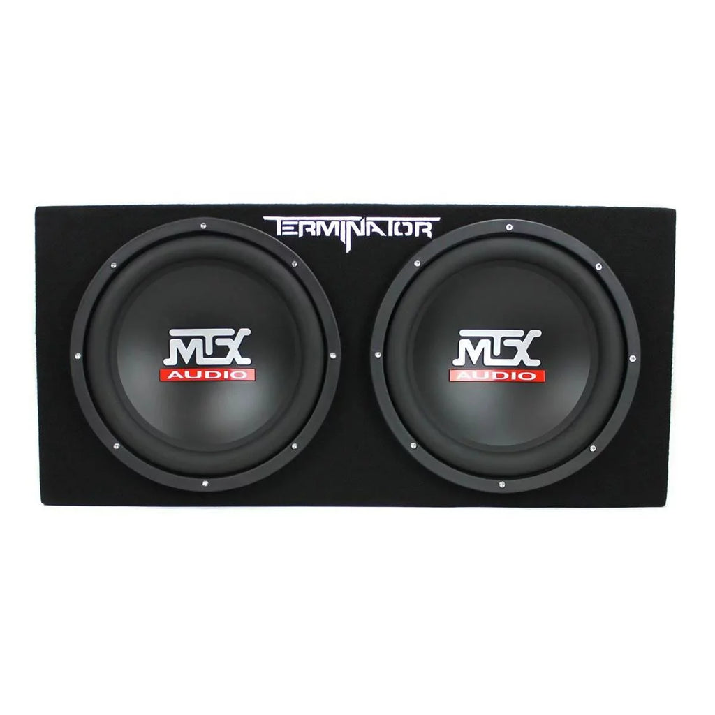 MTX TNE212D 12" Subwoofer (2 Pack) + Monoblock Amplifier (2 Pack) + Amp Wire Kit
